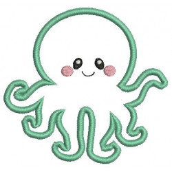 Stickmuster - Tintenfisch Appli